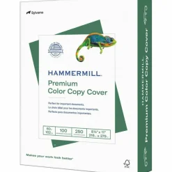 Hammermill Color Card Stock, White, Letter (8.5" x 11"), 60 Lb, Pack Of 250