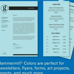 Hammermill Colors Print Paper, 20 lb Bond Weight, 8.5 x 11, Blue, 500 Sheets/Ream, 10 Reams/Carton