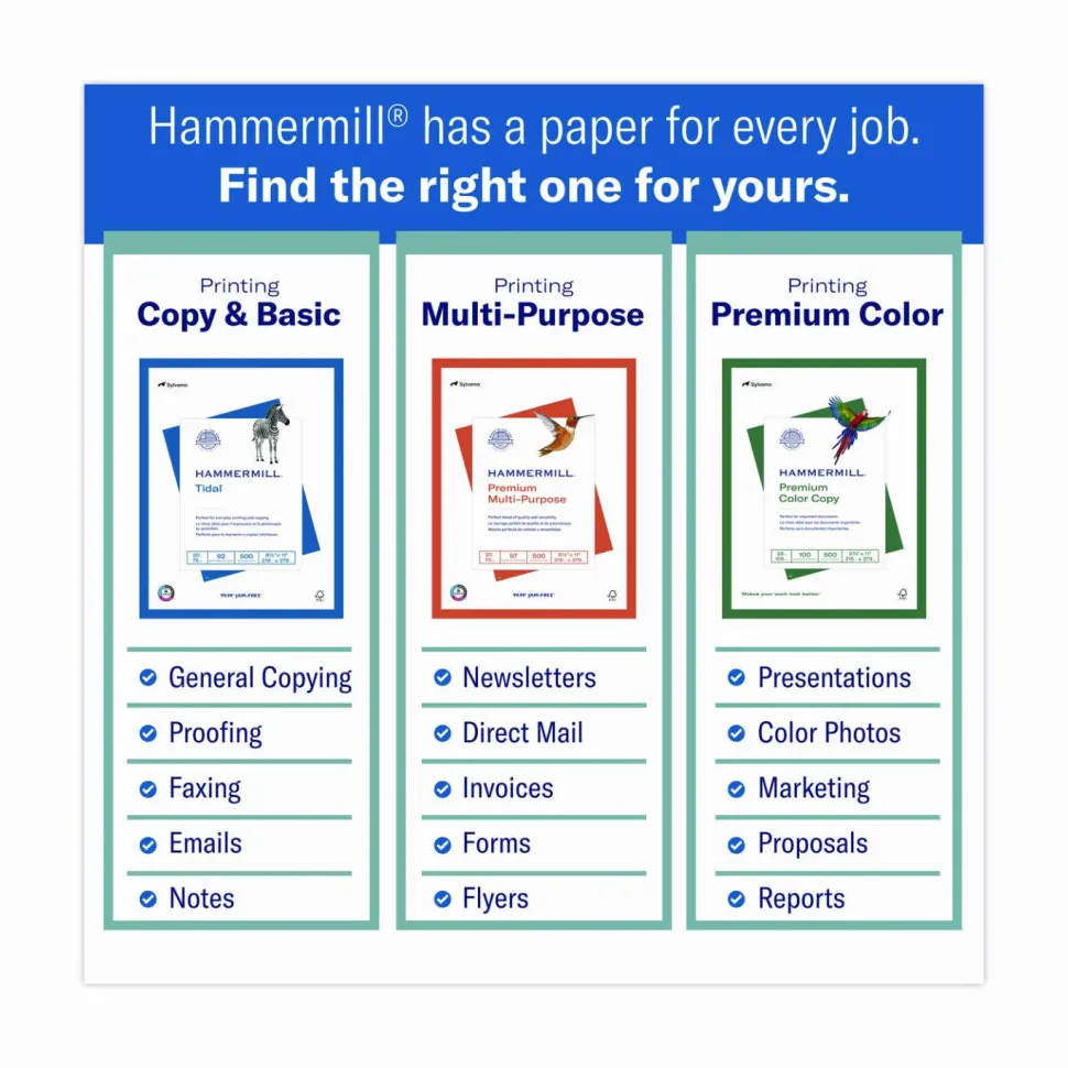 Hammermill Colors Print Paper, 20 lb Bond Weight, 8.5 x 14, Canary, 500/Ream