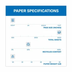 Hammermill Colors Print Paper, 20 lb Bond Weight, 8.5 x 11, Gray, 500 Sheets/Ream, 10 Reams/Carton