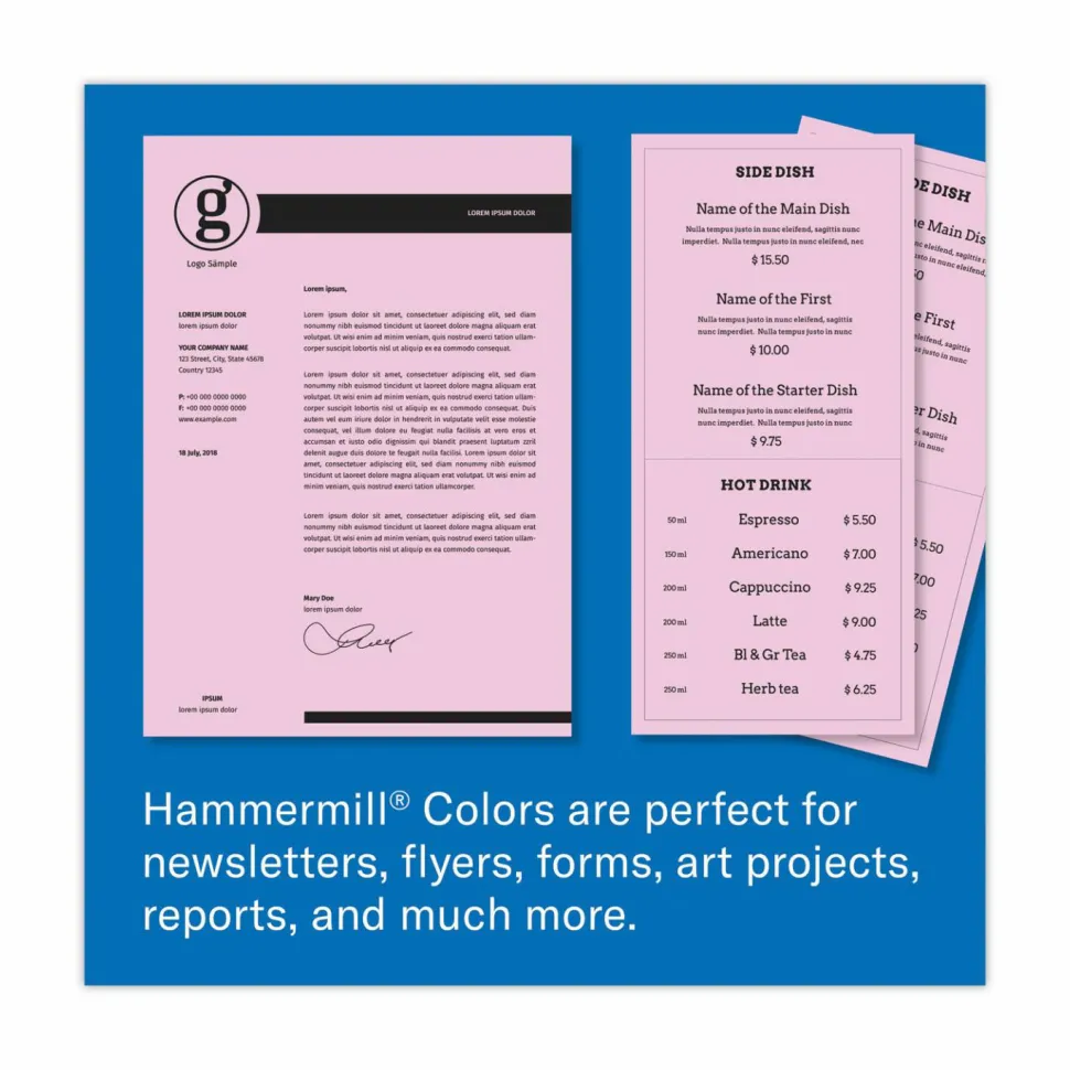 Hammermill Colors Print Paper, 20 lb Bond Weight, 8.5 x 11, Lilac, 500 Sheets/Ream, 10 Reams/Carton