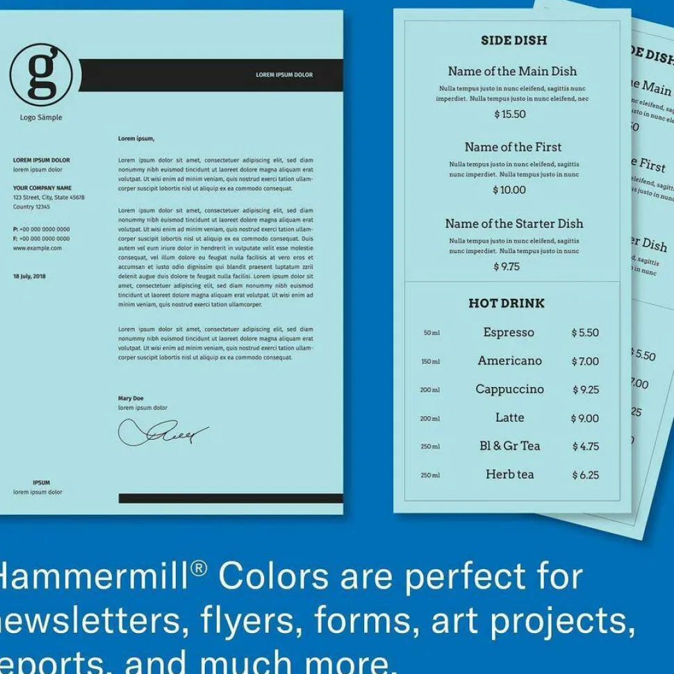 Hammermill Colors Recycled Copy Paper - Blue