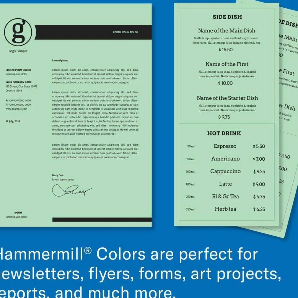 Hammermill Fore Super-Premium Color Copy Paper, 1 Ream, Green, Legal (8.5" x 14"), 500 Sheets Per Ream, 20 Lb,