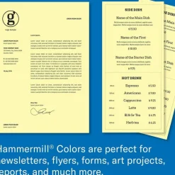 Hammermill Fore Super-Premium Color Copy Paper, 1 Ream, Canary, Letter (8.5