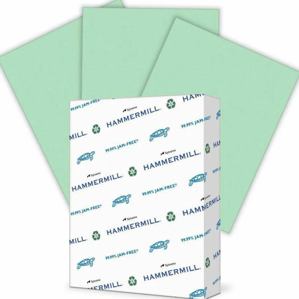 Hammermill Fore Super-Premium Color Copy Paper, 1 Ream, Green, Letter (8.5" x 11"), 500 Sheets Per Ream, 20 Lb, 30% Recycled