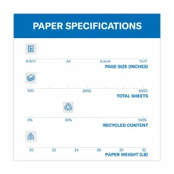 Hammermill Fore Super-Premium Color Copy Paper, 1 Ream, Blue, Letter (8.5
