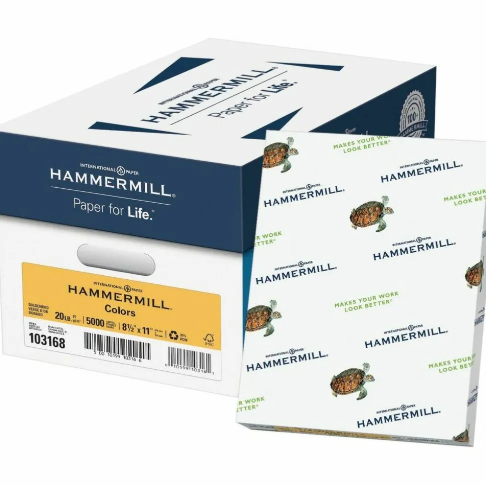 Hammermill Fore Super-Premium Color Copy Paper, 1 Ream, Gold, Letter (8.5" x 11"), 500 Sheets Per Ream, 20 Lb, 30% Recycled