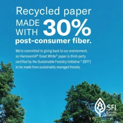 Hammermill Great White Copy Paper, White, Legal (8.5" x 14"), 500 Sheets Per Ream, 20 Lb, 92 Brightness, 30% Recycled