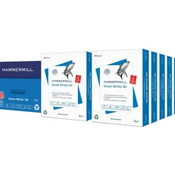 Hammermill Great White 3-Hole-Punched Inkjet Or Laser Paper, 10 Reams, White, Letter Size (8 1/2
