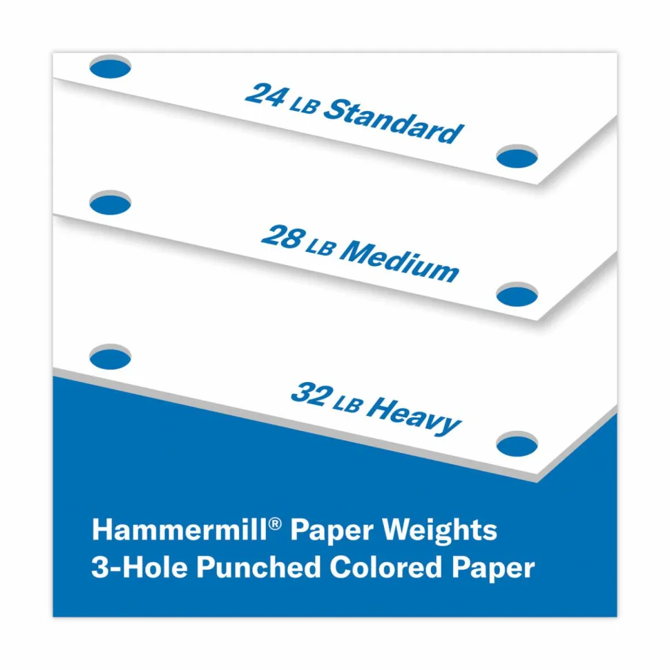 Hammermill 3-Hole Punched Multi-Use Print & Copy Paper, Letter Size (8 1/2" x 11"), 92 (U.S.) Brightness, 24 Lb, White, Ream Of 500 Sheets