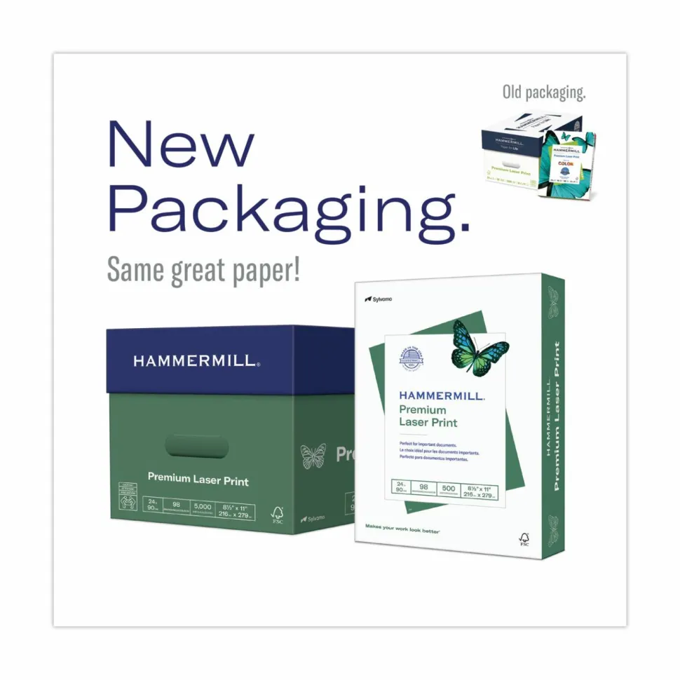 Hammermill 3-Hole Punched Multi-Use Print & Copy Paper, Letter Size (8 1/2" x 11"), 92 (U.S.) Brightness, 24 Lb, White, Ream Of 500 Sheets