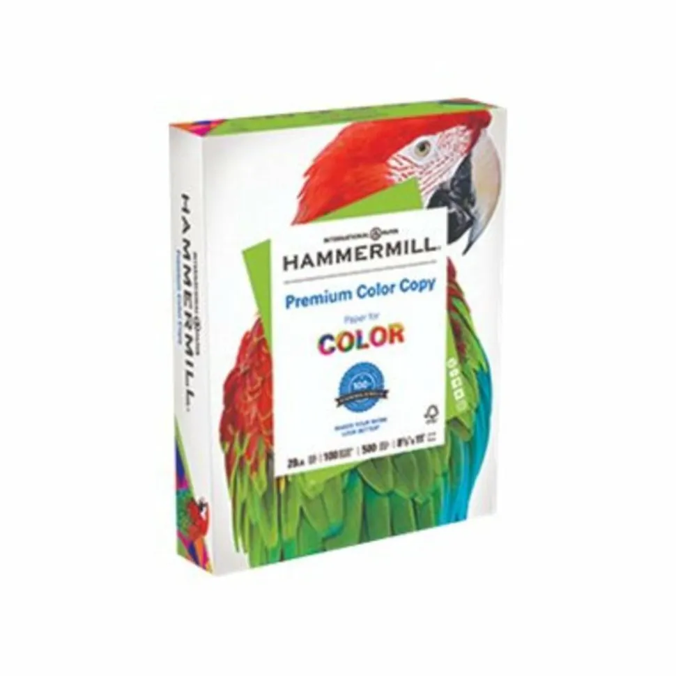 Hammermill Premium Color Copy Paper - White 100 Brightness - Letter - 8 1/2" x 11" - 28 lb Basis Weight - White - 500 Sheets per Ream - 5 / Carton
