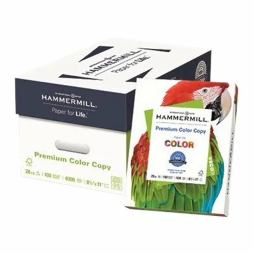 Hammermill Premium Color Copy Paper - White 100 Brightness - Letter - 8 1/2" x 11" - 28 lb Basis Weight - White - 500 Sheets per Ream - 5 / Carton