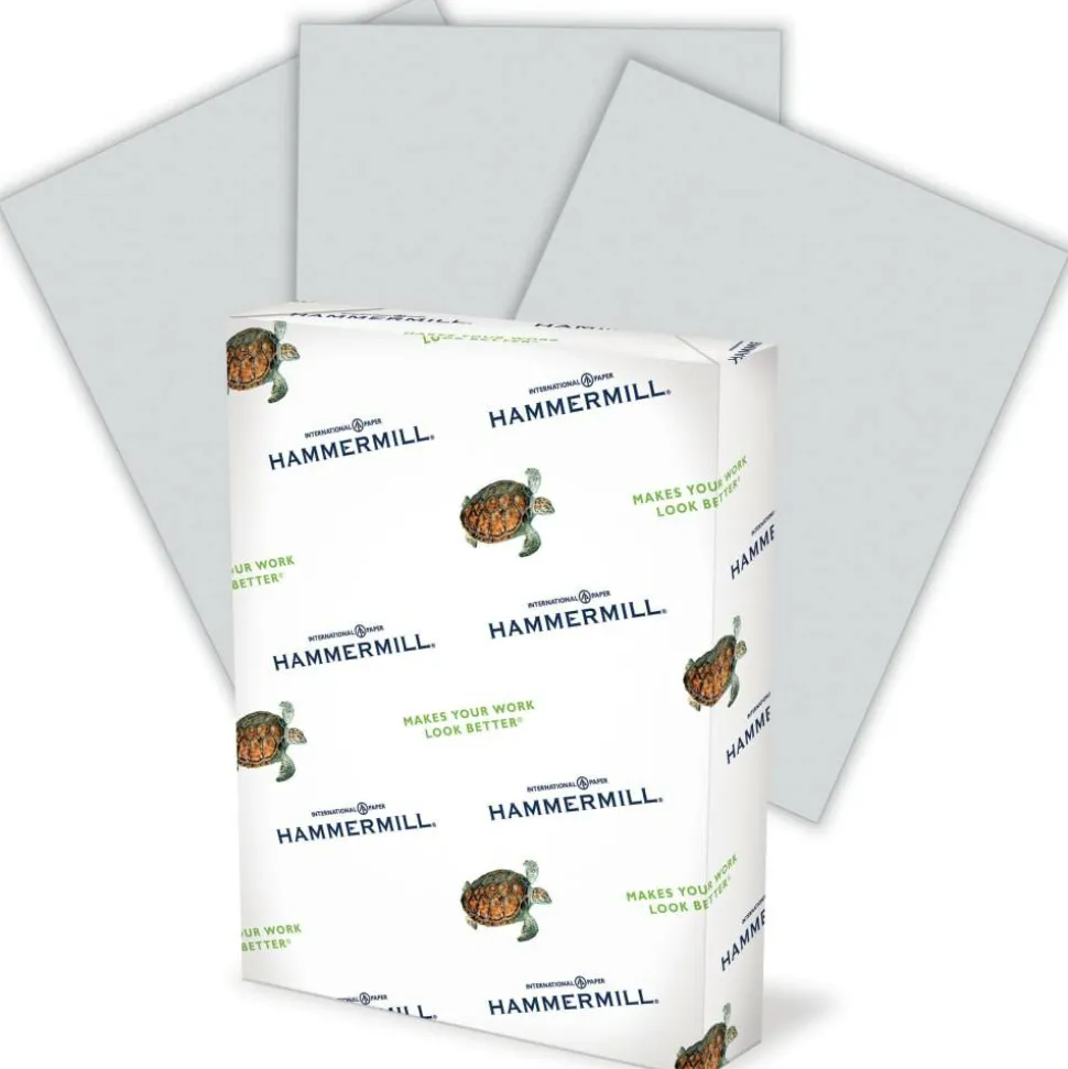 Hammermill Super-Premium Color Copy Paper, 1 Ream, Gray, Letter (8.5" x 11"), 500 Sheets Per Ream, 20 Lb, 30% Recycled