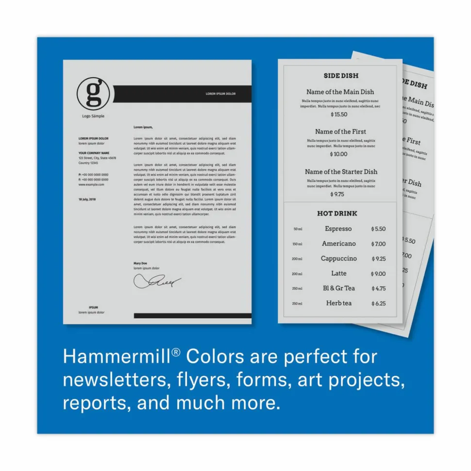 Hammermill Super-Premium Color Copy Paper, 1 Ream, Gray, Letter (8.5" x 11"), 500 Sheets Per Ream, 20 Lb, 30% Recycled