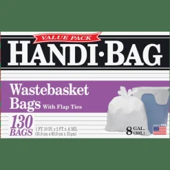 Handi-Bag Super Value Pack Can Liners, 8 gal, 0.6 mil, 22