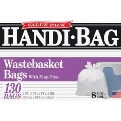 Handi-Bag Super Value Pack Can Liners, 8 gal, 0.6 mil, 22