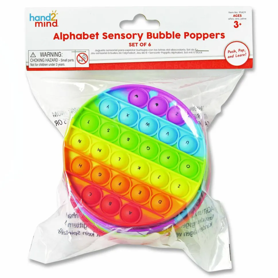 hand2mind Alphabet Sensory Bubble Poppers, Pre-K to K, 6 Pieces