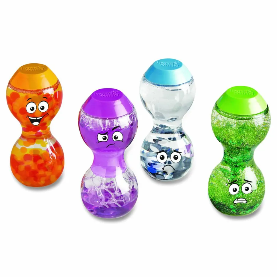 hand2mind Express Your Feelings Sensory Bottles, Ages 18 Months and Up, Assorted Colors, 4 Bottles