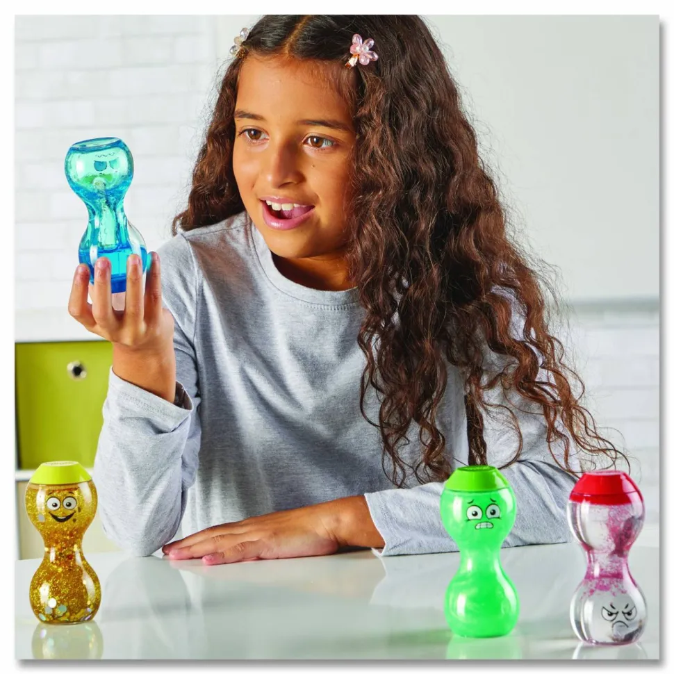 hand2mind Express Your Feelings Sensory Bottles, Ages 18 Months and Up, Assorted Colors, 4 Pieces