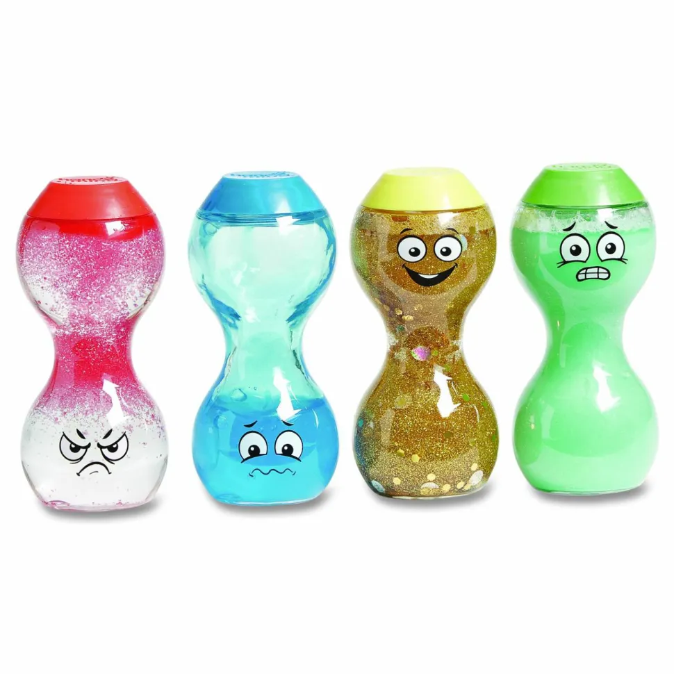 hand2mind Express Your Feelings Sensory Bottles, Ages 18 Months and Up, Assorted Colors, 4 Pieces