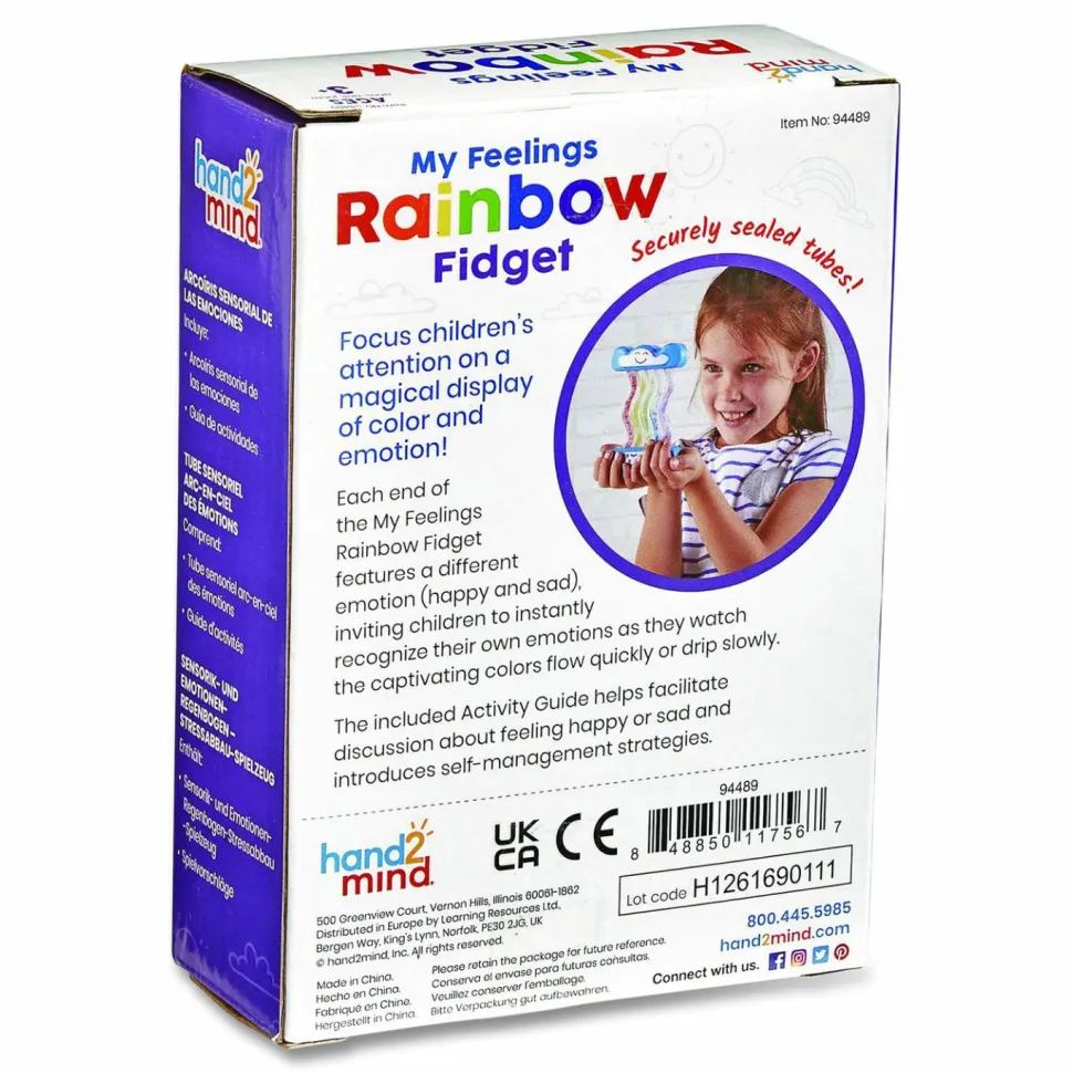 hand2mind My Feelings Rainbow Fidget Tube, Ages 3 and Up, Blue