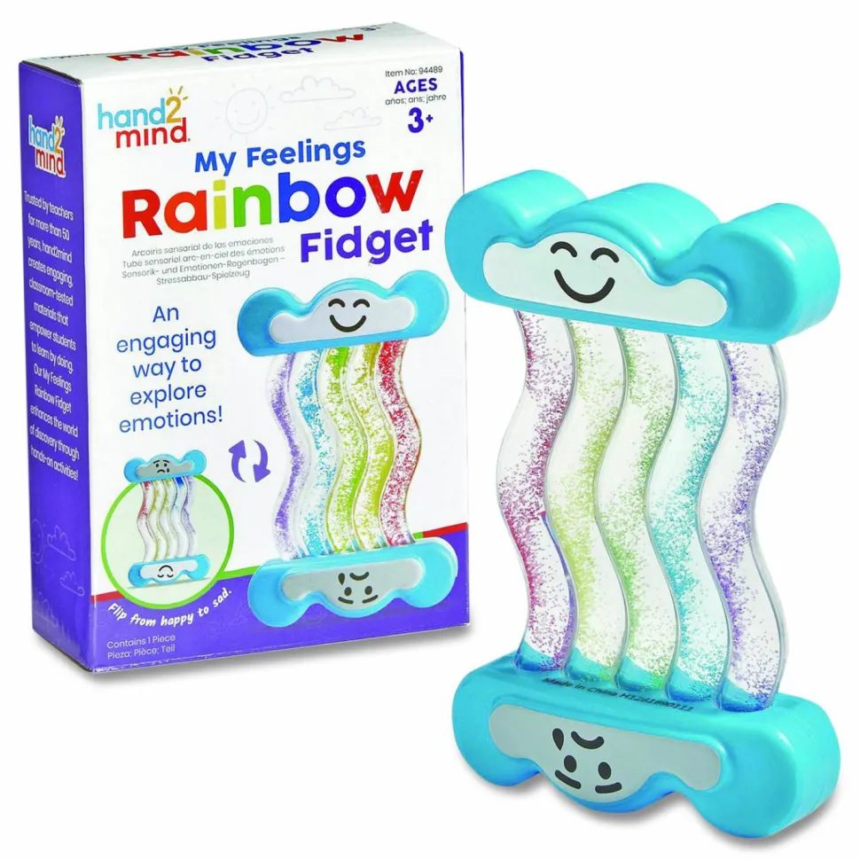 hand2mind My Feelings Rainbow Fidget Tube, Ages 3 and Up, Blue