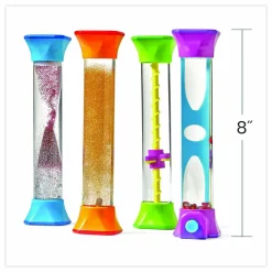 hand2mind Sensory Fidget Tubes, Ages 3 and Up, Assorted Colors, 4 Pieces