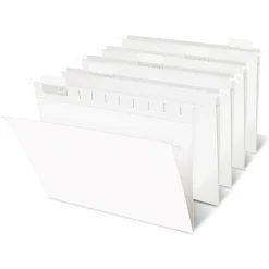Hanging File Folders, 1/5-Cut, Letter Size, White, Pack Of 25 Folders