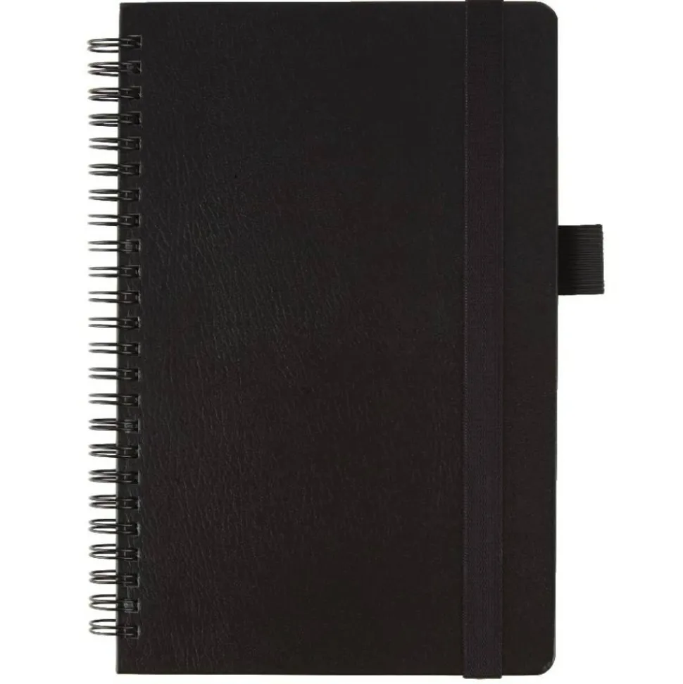 Hard Cover Premium Business Notebook, Junior, 5 1/2" x 8 1/2", 1 Subject, Narrow Ruled, 120 Pages (60 Sheets), Black