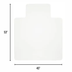 Hard Floor Chair Mat, Wide Lip, 45" x 53", Clear, OD76600