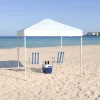 Harris 8'x8' White Outdoor Pop Up Event Slanted Leg Canopy Tent with Carry Bag