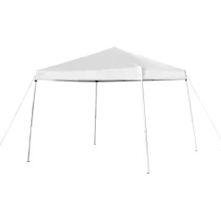 Harris 8'x8' White Outdoor Pop Up Event Slanted Leg Canopy Tent with Carry Bag