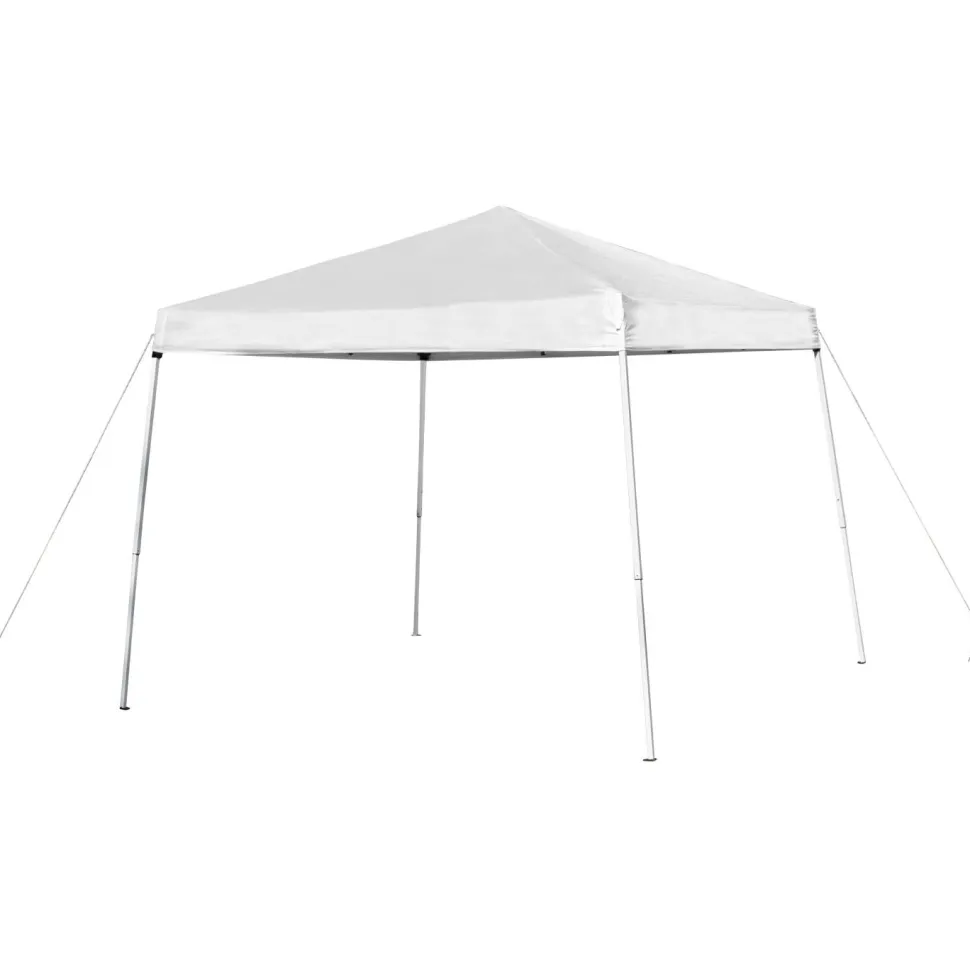 Harris 8'x8' White Outdoor Pop Up Event Slanted Leg Canopy Tent with Carry Bag