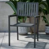 Harris Set of 2 Commercial Indoor/Outdoor Stacking Club Chairs with Black Poly Resin Slatted Backs and Seats