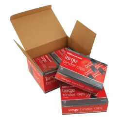 Heavy-Duty Binder Clips, Large, 2" Wide, 1" Capacity, Black, Box Of 48
