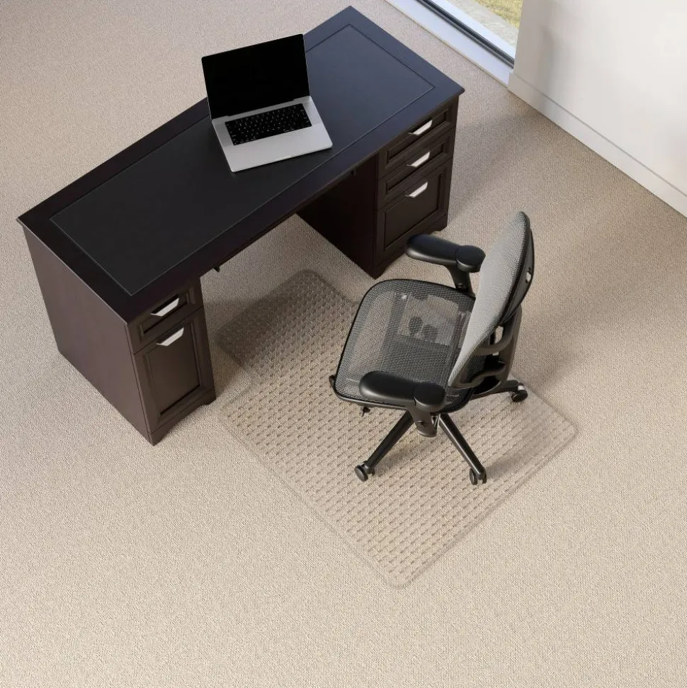 Heavy Duty Chair Mat for Carpet with Lip, Ramped Edge, 36" x 48", Clear