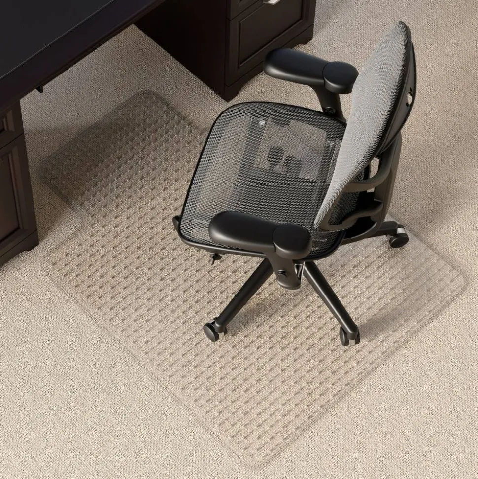 Heavy Duty Chair Mat for Carpet with Lip, Ramped Edge, 36" x 48", Clear