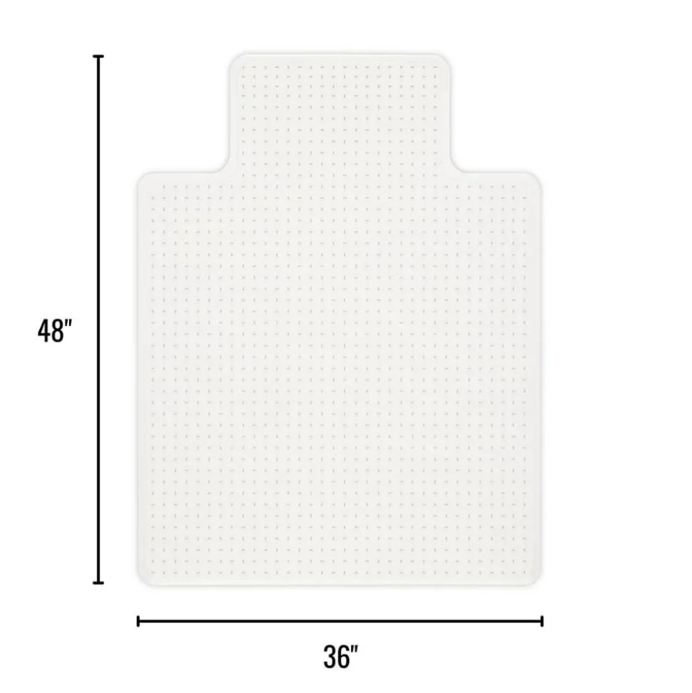 Heavy Duty Chair Mat for Carpet with Lip, Ramped Edge, 36" x 48", Clear