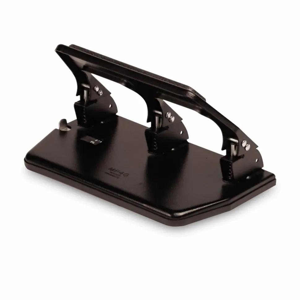 Heavy-Duty 3-Hole Paper Punch, Black