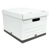 Heavy-Duty Quick Set Up Storage Boxes, Letter/Legal Size, 15" x 12" x 10", White/Black, Pack Of 5