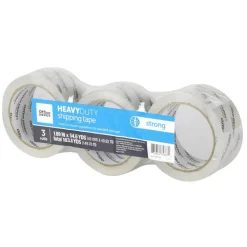 Heavy Duty Shipping Packing Tape, 1.89" x 54.6 Yd., Crystal Clear, Pack Of 3 Rolls