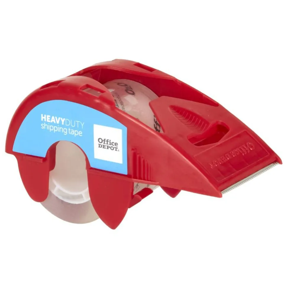 Heavy Duty Shipping Packing Tape With Dispenser, 2" x 22.2 Yd, Crystal Clear, Pack Of 6 Rolls