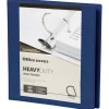 Heavy-Duty View 3-Ring Binder, 1" D-Rings, 49% Recycled, Navy