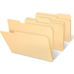 Heavyweight Manila File Folders, 1/3 Cut, Letter Size (8-1/2" x 11"), Manila, Box Of 50 Folders