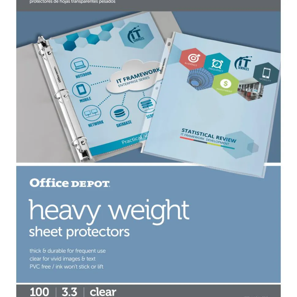Heavyweight Sheet Protectors, 8-1/2" x 11", Clear, Pack Of 100