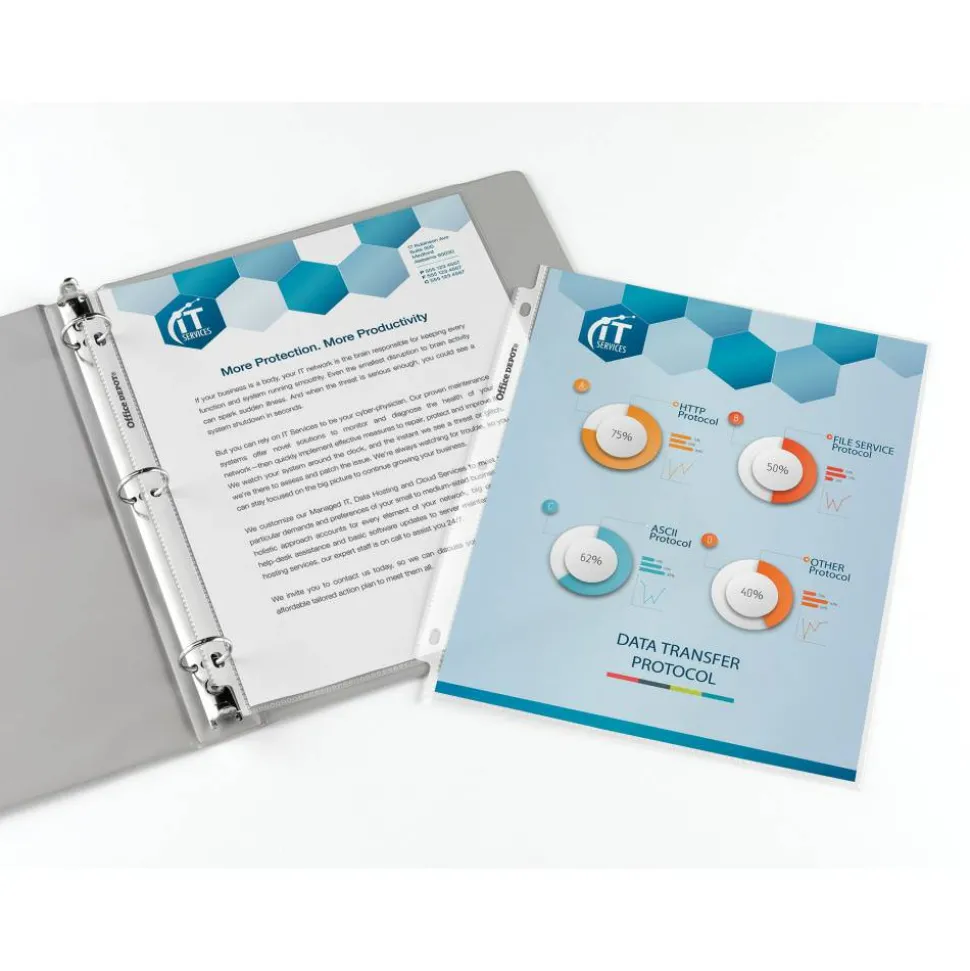 Heavyweight Sheet Protectors, 8-1/2" x 11", Non-Glare, Pack Of 100