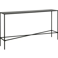 Henley 55" Wide Rectangular Console Table with Metal Top in Blackened Bronze