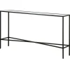 Henley 55" Wide Rectangular Console Table with Glass Top in Blackened Bronze