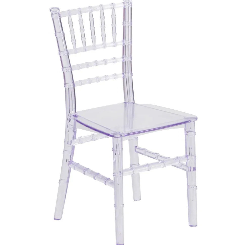 HERCULES Child's Transparent Crystal Resin Party and Event Chiavari Chair for Commercial & Residential Use